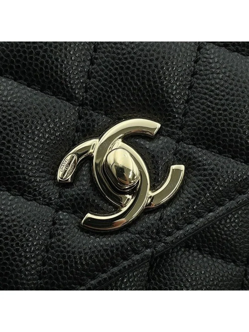 Chanel Handbag CC Logo Top Handle XXS Flap Bag Caviar Leather Bag 2-Way Black